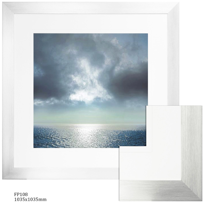 FP108 Wall décor art framed print seascape silver frame